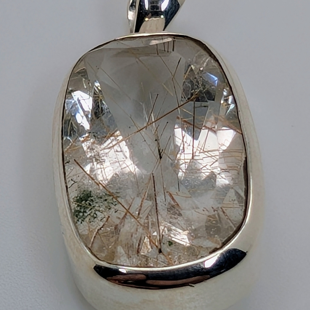 Rutilated Quartz Pendant S925 Sterling Silver - Picture 2 of 6